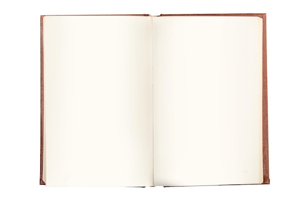 Libro en blanco abierto aislado en blanco