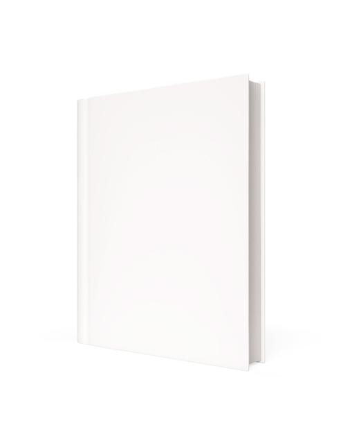 Libro en blanco aislado con espacio de copia renderizado en 3D