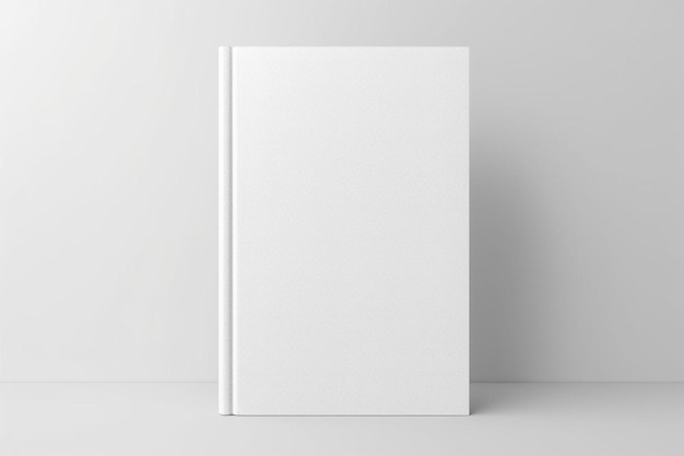 un libro blanco en blanco en una superficie blanca