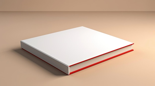 Un libro blanco con una franja roja en la portada.