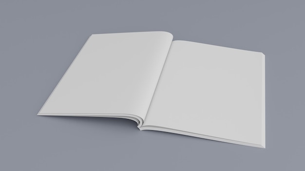 un libro en blanco en una superficie gris
