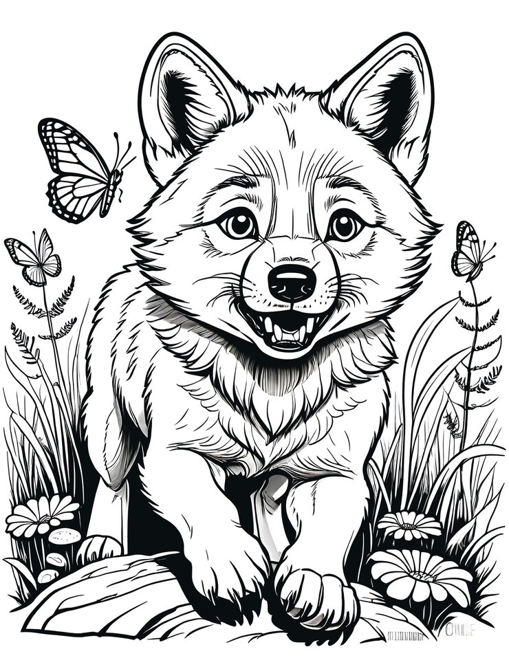 Foto libro de colorear animales dibujado a mano