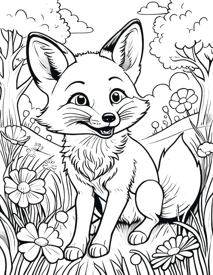 Foto libro de colorear animales dibujado a mano
