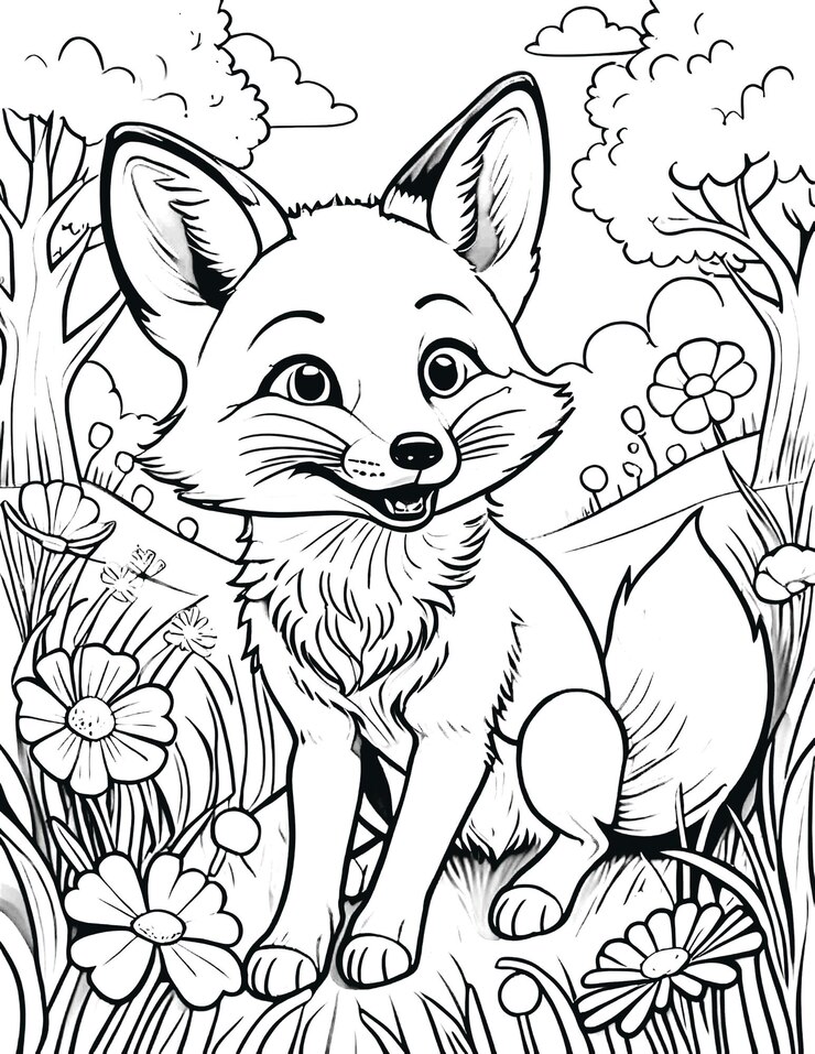 Libro de colorear animales dibujado a mano