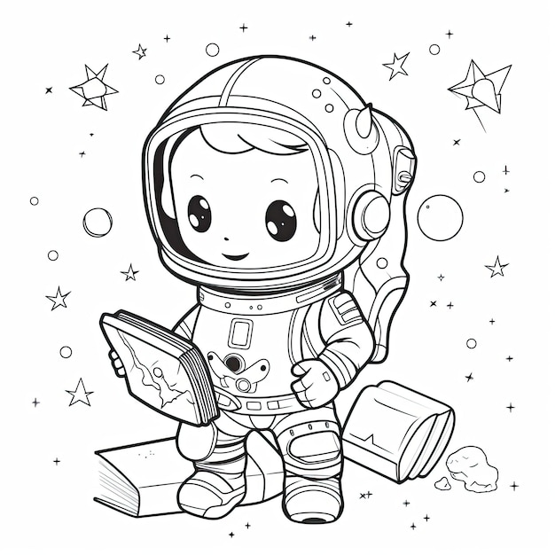 un libro para colorear con un astronauta