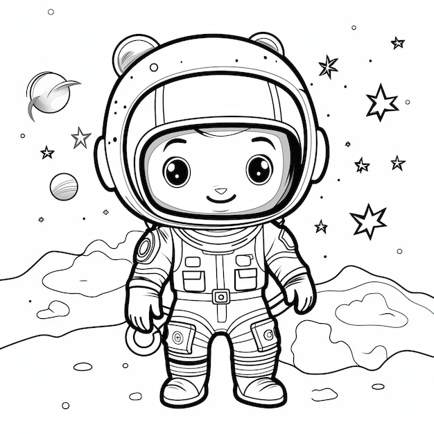 un libro para colorear con un astronauta