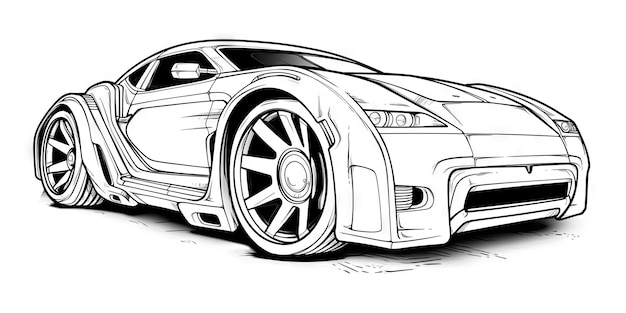 Libro para colorear coches Doodle de automóviles Ilustración de vehículos Futurista