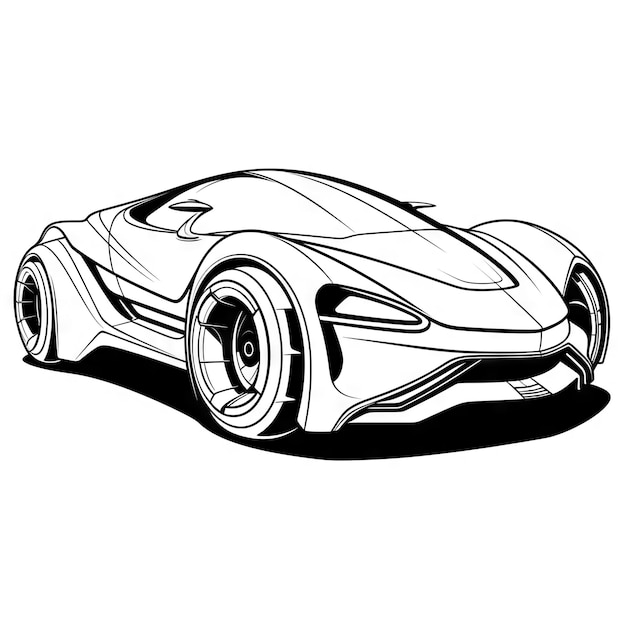 Libro para colorear coches Doodle de automóviles Ilustración de vehículos Futurista