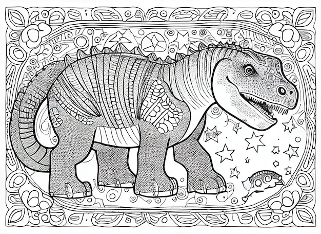 Un libro para colorear con un dinosaurio.