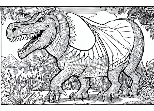 Un libro para colorear con un dinosaurio.