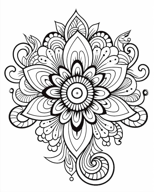 Libro para colorear la flor de paislín indio