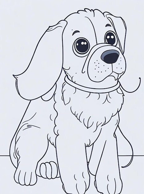 Libro para colorear con ilustración de un lindo perro para niños