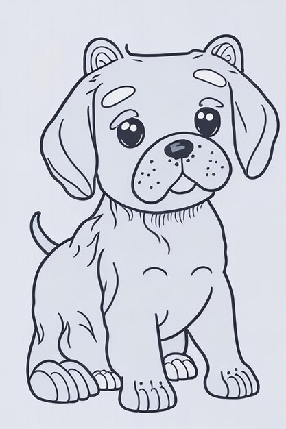 Libro para colorear con ilustración de un lindo perro para niños