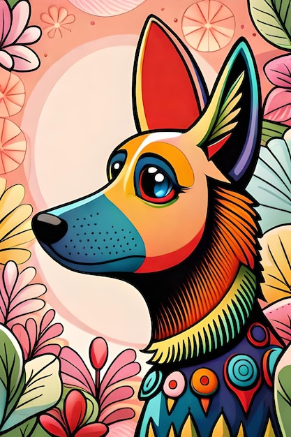 Libro para colorear con ilustración de un lindo perro para niños