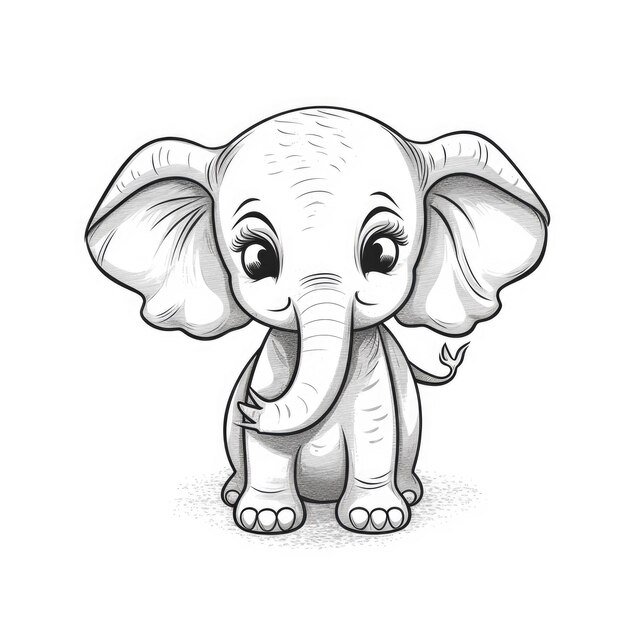 Libro para colorear para niños elefante vector