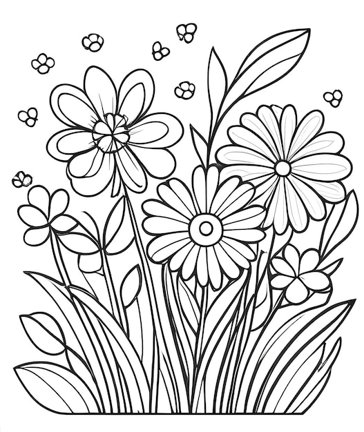 Foto libro de colorear para niños hermosas flores libro de coloreo anti estrés contorno patrón floral