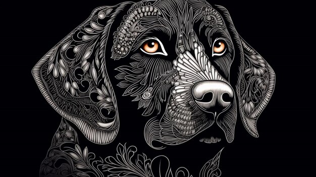 Libro para colorear perro negro