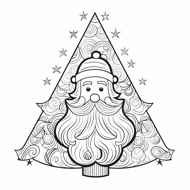 Libro para colorear de Santas Workshop con diseños delineados en blanco y negro para niños