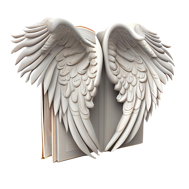 Libro con concepto de ilustración 3d de alas