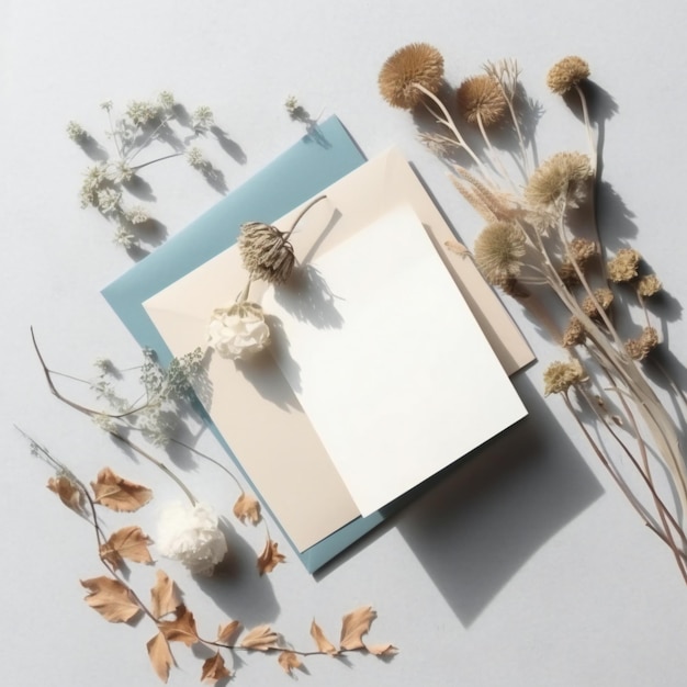Un libro está abierto en una página con una sábana blanca y un ramo de flores secas.