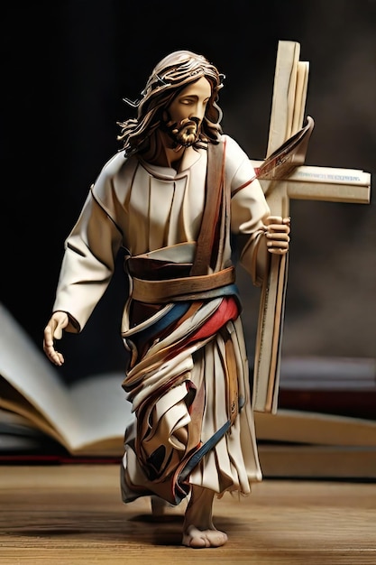 Libro de fotos gratuito Escultura de Jesucristo caminando con la cruz