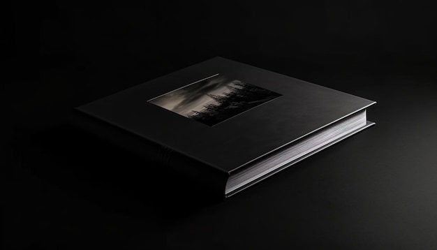Libro de fotos de lujo en una elegante portada de álbum sobre una mesa