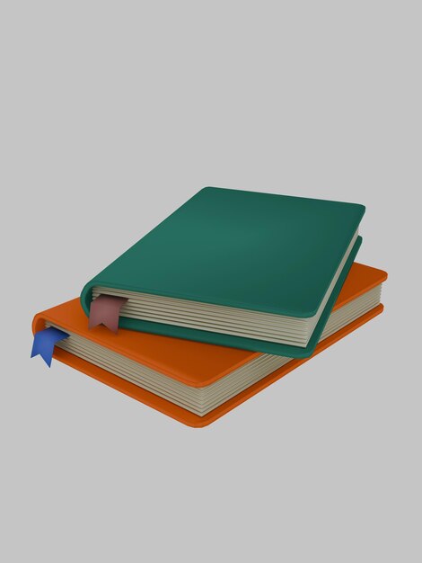 Foto libro de iconos en 3d con fondo claro