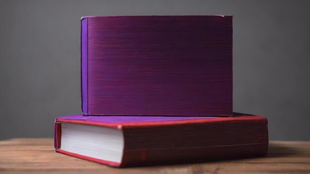 Un libro con líneas púrpuras y rojas.