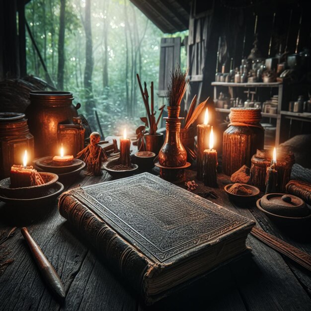 Foto un libro en una mesa con un libro titulado el libro