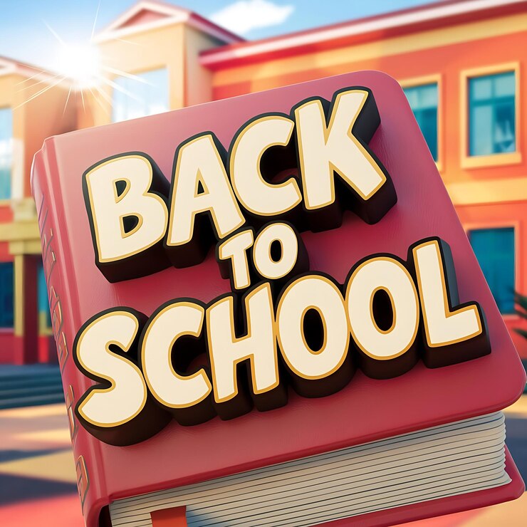 Foto un libro que dice de vuelta a la escuela está abierto a la escuela