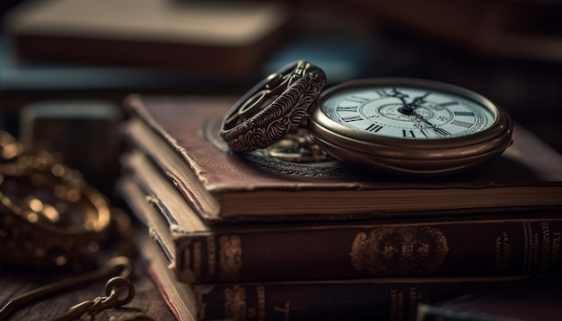 Libros antiguos sobre la hora de la mesa para leer IA generativa