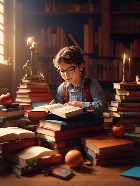 Libros para la educación en la biblioteca