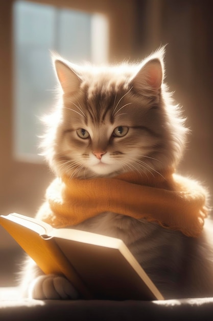 Foto libros de lectura de gatos