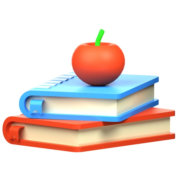 Libros y manzana