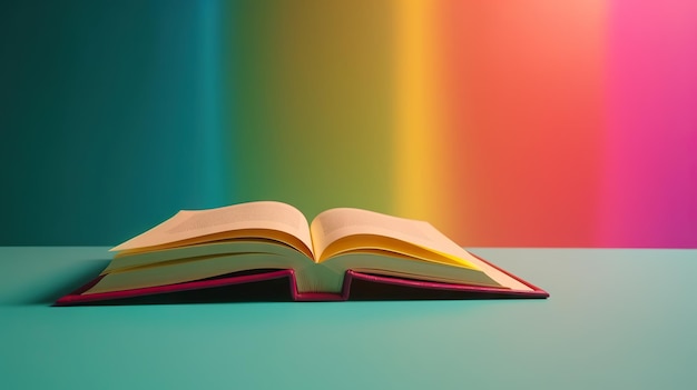 Libros sobre fondo de colores