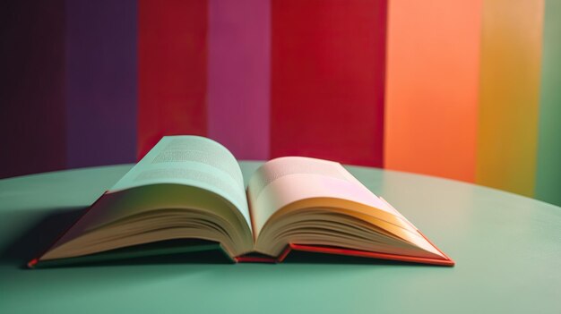 Libros sobre fondo de colores