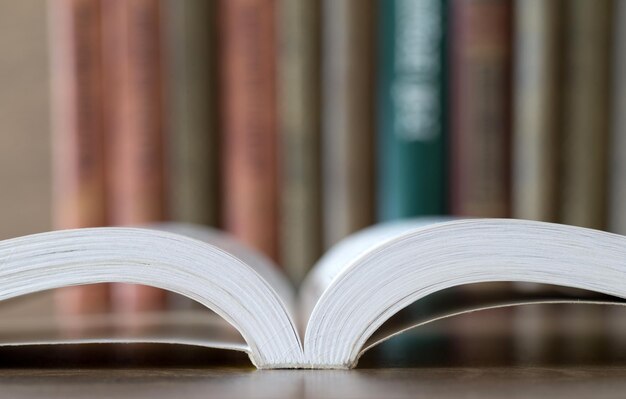 Libros sobre una mesa cubierta de madera