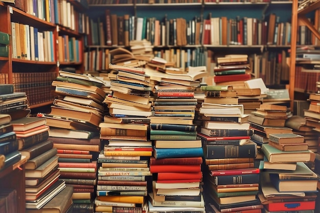 Libros viejos en una biblioteca