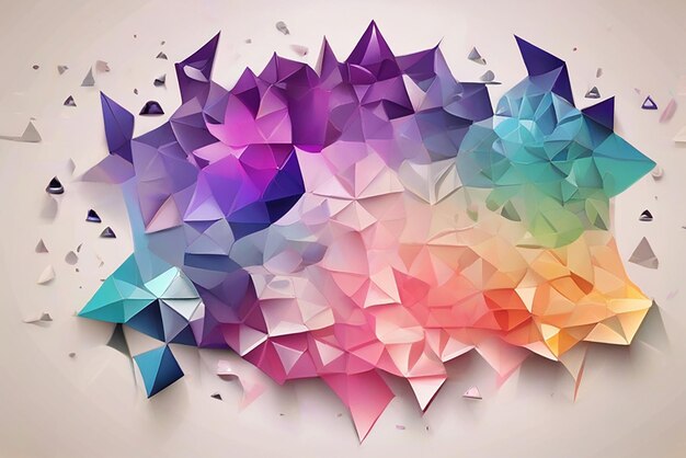 Foto licht mehrfarbiger vektor polygonaler hintergrund geometrische illustration im origami-stil mit gradient