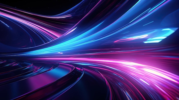 Licht-Neon-Tunnel abstrakt Neon-Hintergrund KI-Generation