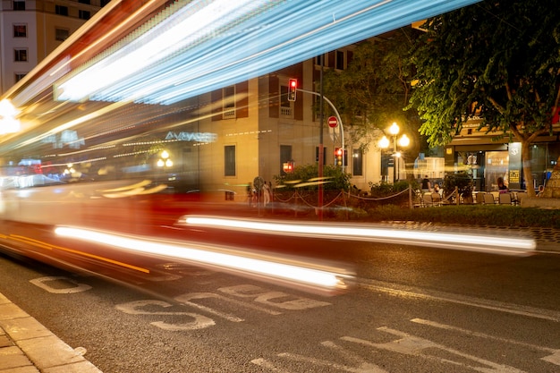 Foto lichtsatz eines busses