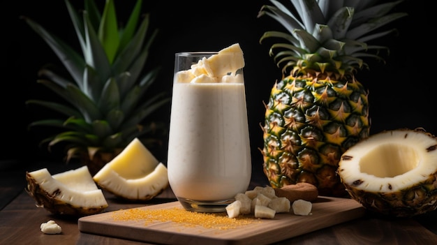 Licuado de piña y coco Imagen generativa de IA