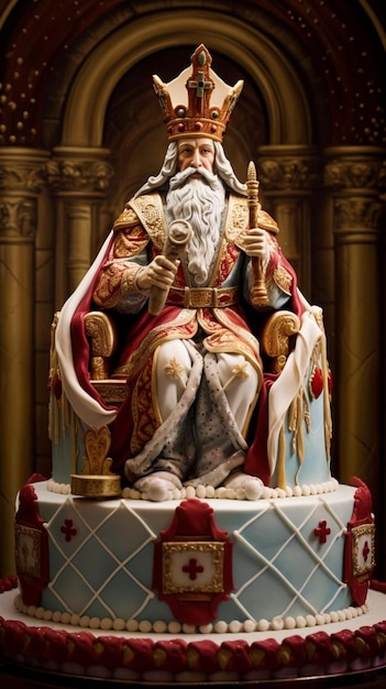 Foto líder religioso en un trono