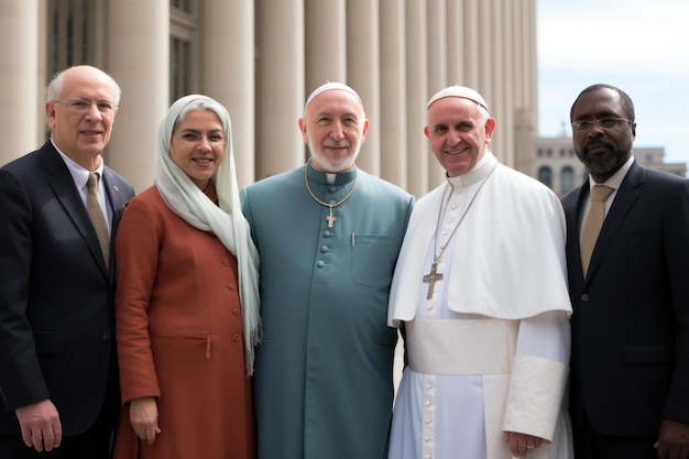 Foto líderes de várias religiões participam no diálogo inter-religioso promovem a paz, a tolerância e a unidade