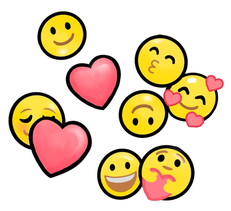 Foto liebe-emoticons png-aufkleber durchsichtiger hintergrund