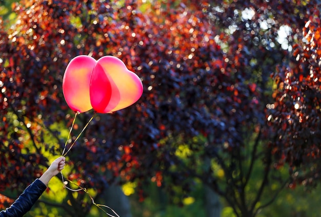 Liebe Herzballons, im Freien