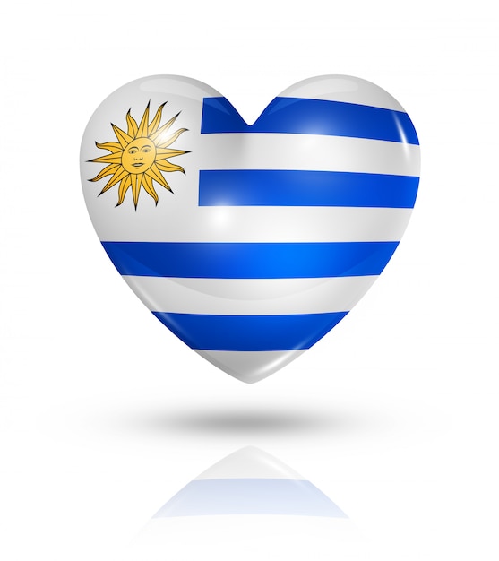 Liebe Uruguay Herzflaggent Symbol