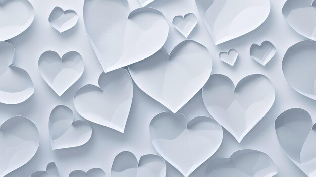 Liebesfüllte, aus Papier geschnittene Herzen schaffen eine romantische Kulisse für den Valentinstag