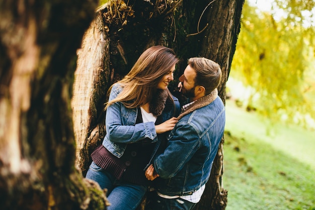 Liebespaar im Herbst Park