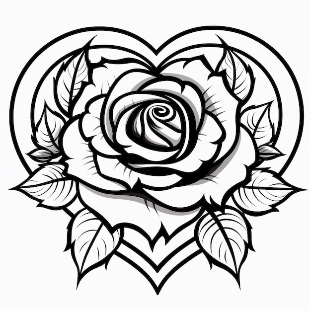 Foto liebessymbol malseite herz mit rose